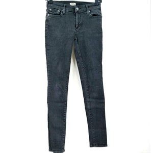 True Religion Halle Super Skinny Jeans Size 26 Stretch Black Checked Denim